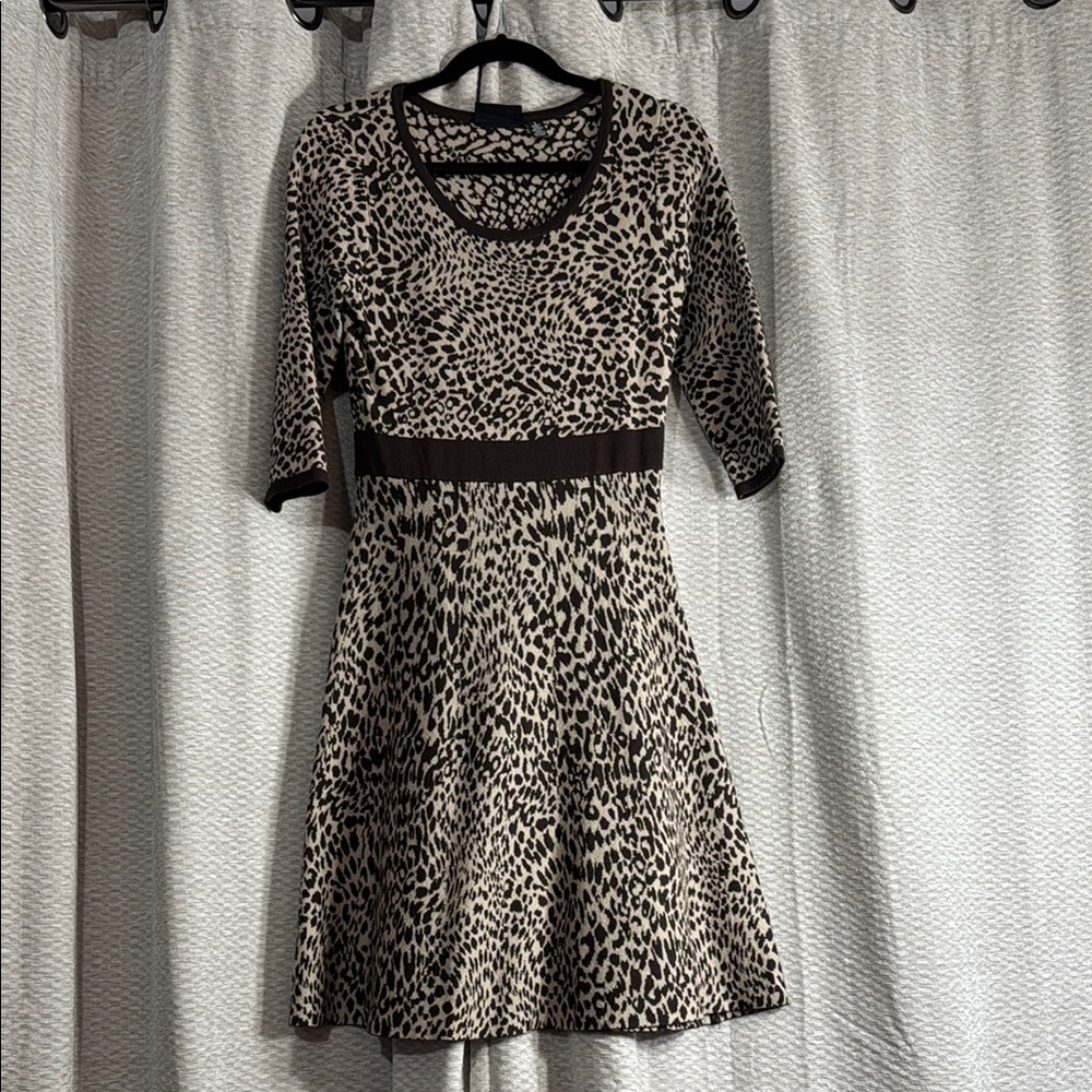 Leopard Print Women's Sweater Dress
